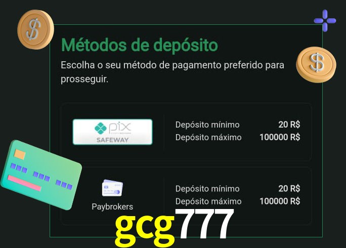 O cassino gcg777 oferece uma grande variedade de métodos de pagamento
